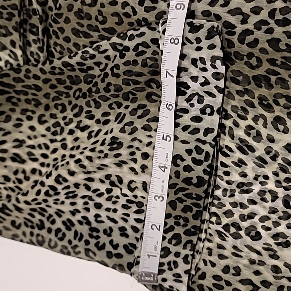 Tommy Bahama Leopard Nehru Collar With Paillette Cover Up Black Gray Large - Picture 12 of 14